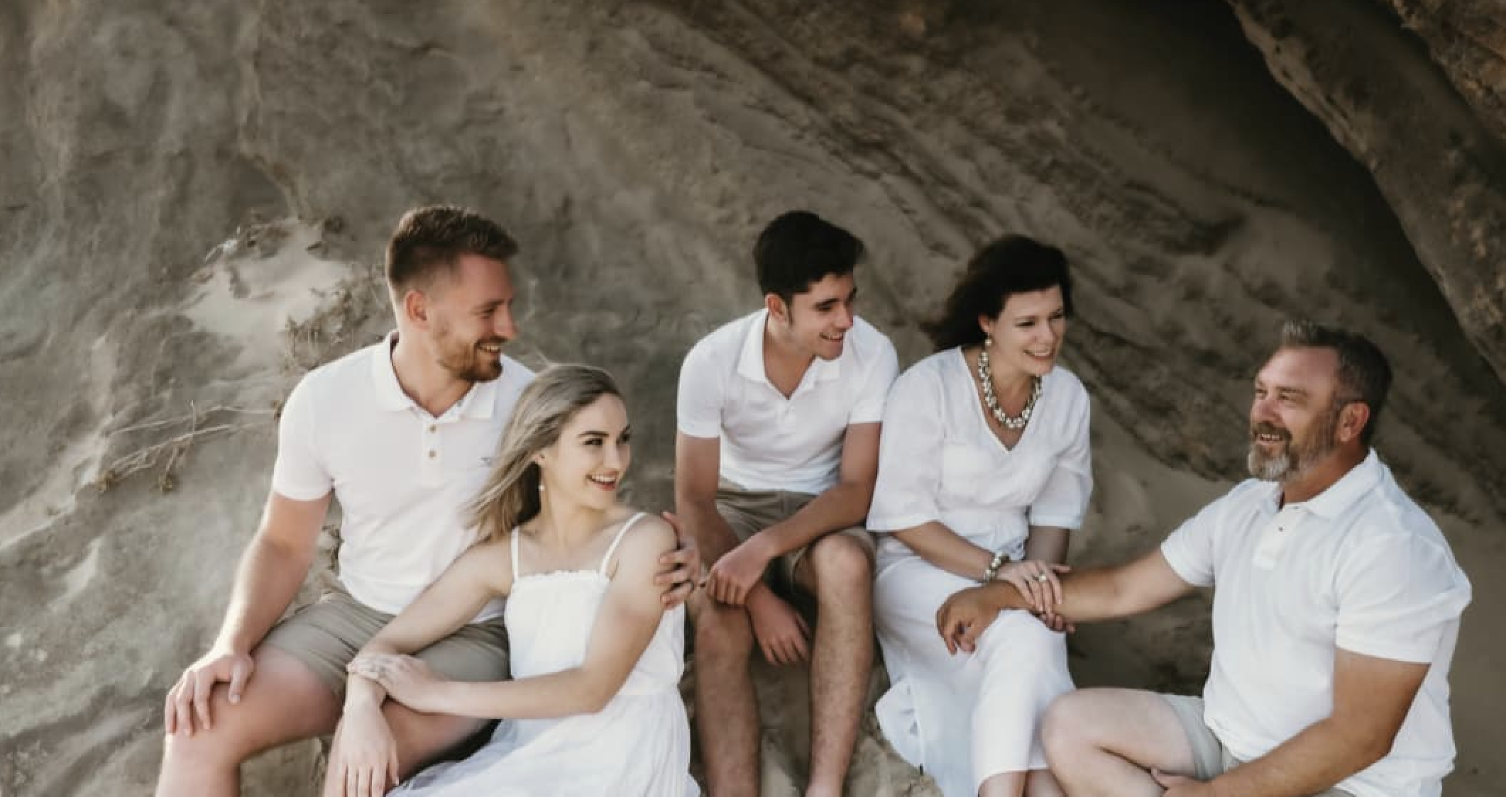 With proud parents Nicolene and Nick are, from left, eldest Nico, his wife Nadia, and youngest son Eduan With proud parents Nicolene and Nick are, from left, eldest Nico, his wife Nadia, and youngest son Eduan